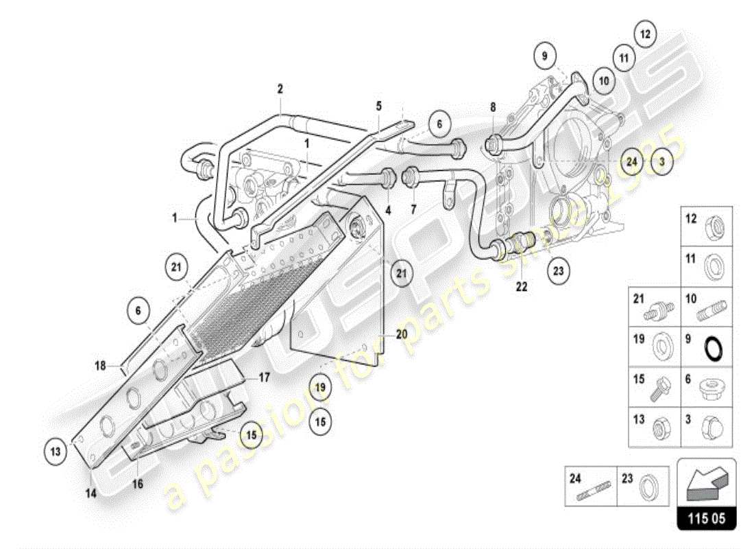lamborghini diablo vt (1999) sistema dell'olio motore diagramma delle parti