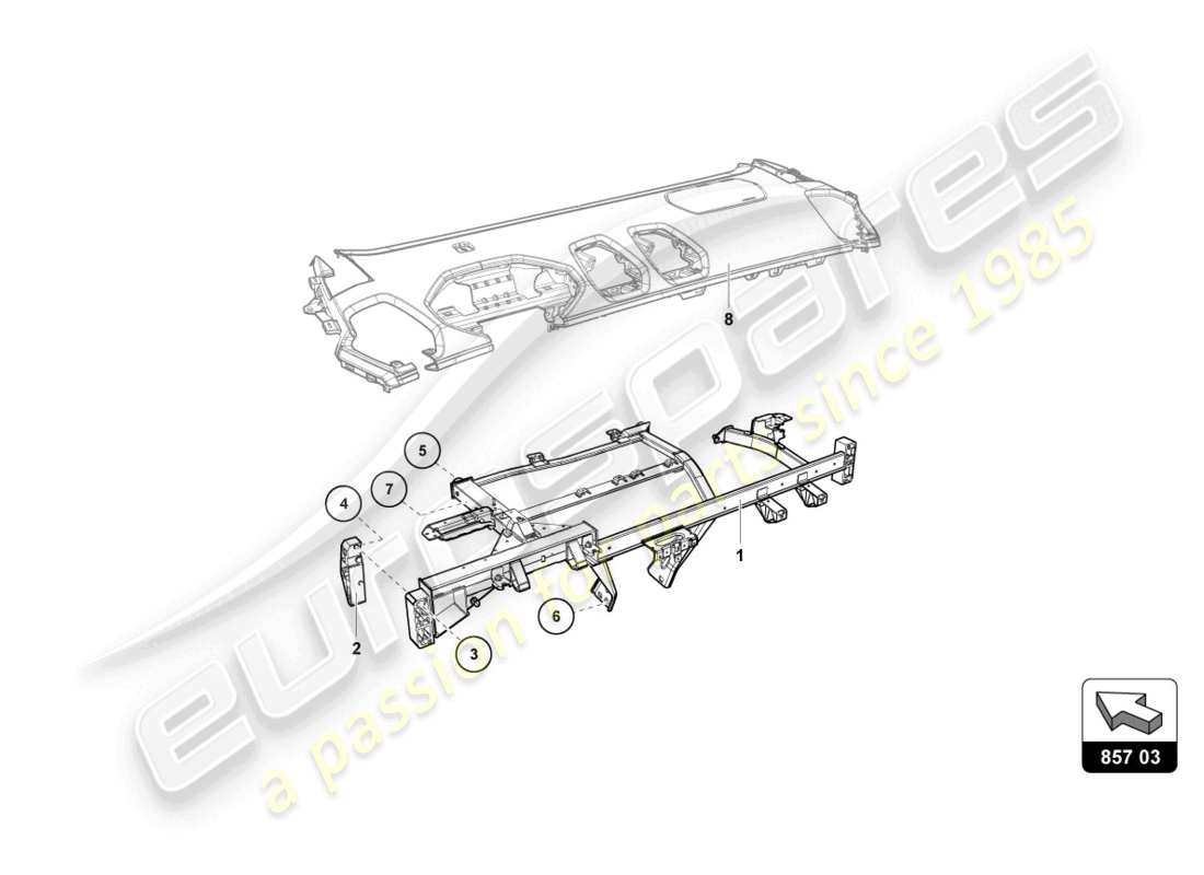 lamborghini super trofeo evo 2 (2022) diagramma delle parti del cruscotto