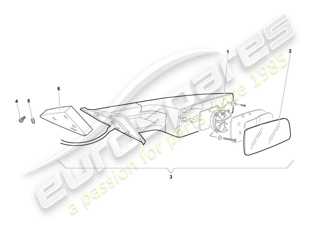 lamborghini lp640 coupe (2007) specchio esterno schema delle parti