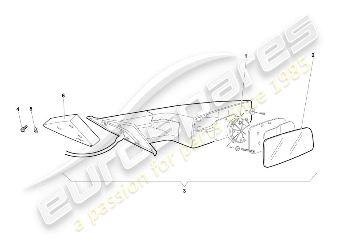 lamborghini reventon roadster specchio esterno diagramma delle parti