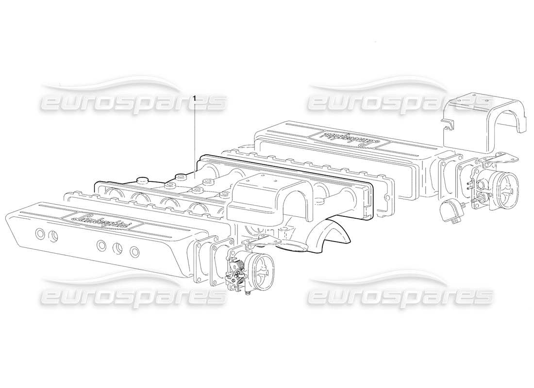 lamborghini diablo se30 (1995) diagramma delle parti del collettore di aspirazione (valido per il canada - gennaio 1995).