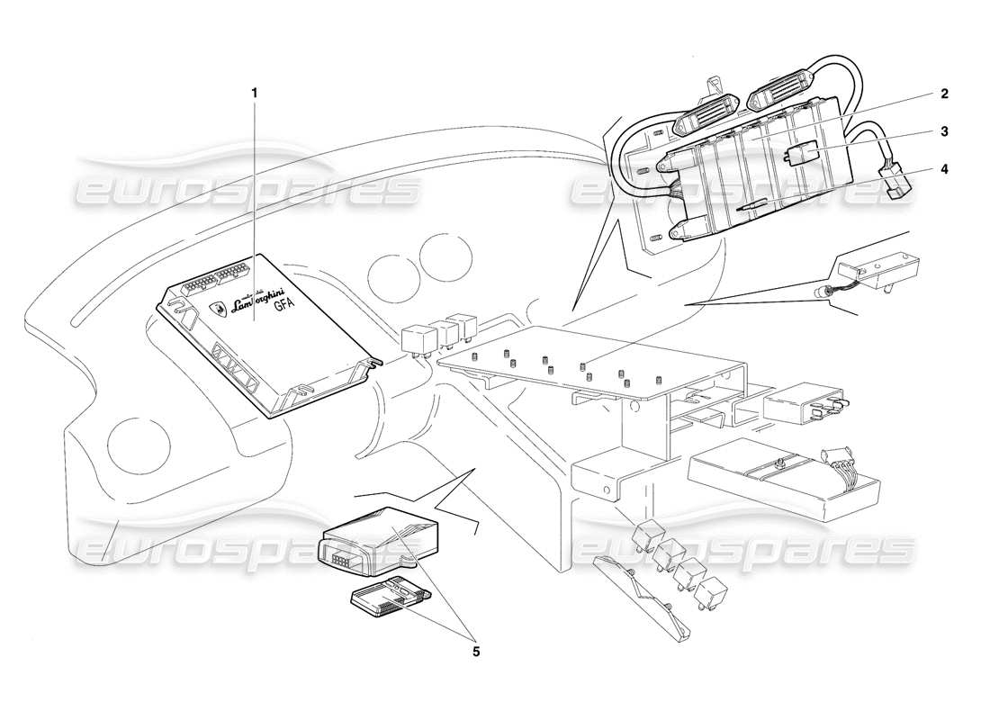 lamborghini diablo se30 (1995) impianto elettrico (valido per gli usa - gennaio 1995) diagramma delle parti