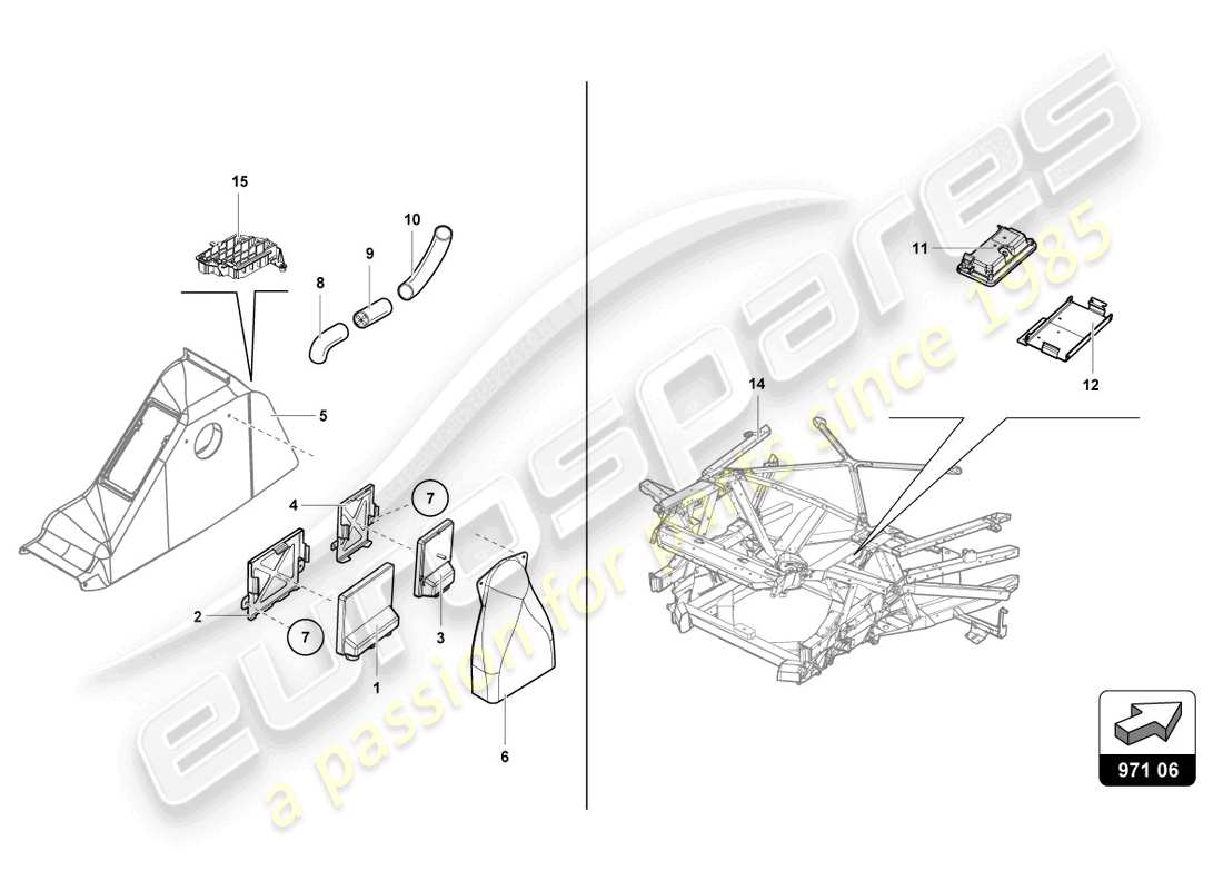 lamborghini super trofeo evo 2 (2022) centraline abitacolo schema delle parti