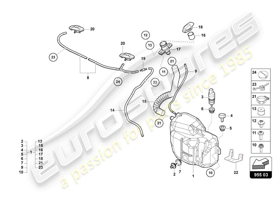 lamborghini countach lpi 800-4 (2022) impianto rondella diagramma delle parti