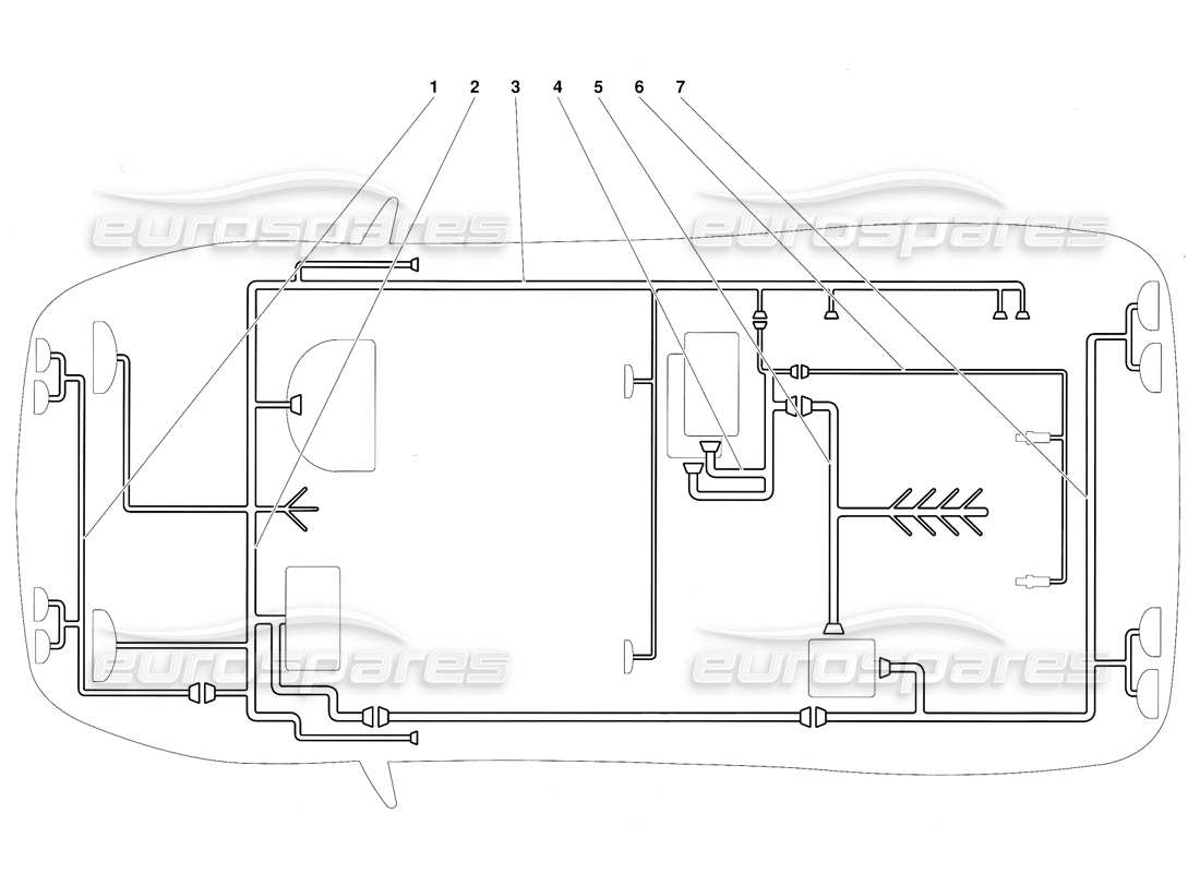 lamborghini diablo (1991) schema delle parti dell'impianto elettrico (valido per la versione australiana - ottobre 1991).