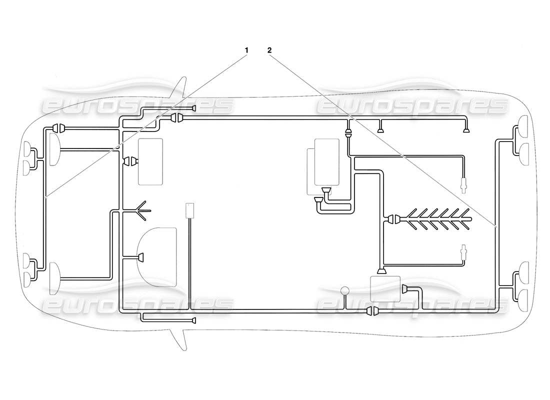 lamborghini diablo se30 (1995) diagramma delle parti dell'impianto elettrico (valido per il canada - gennaio 1995).