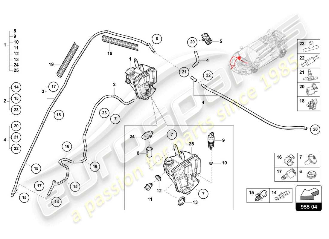 lamborghini 2023 (sto) schema delle parti del sistema rondella