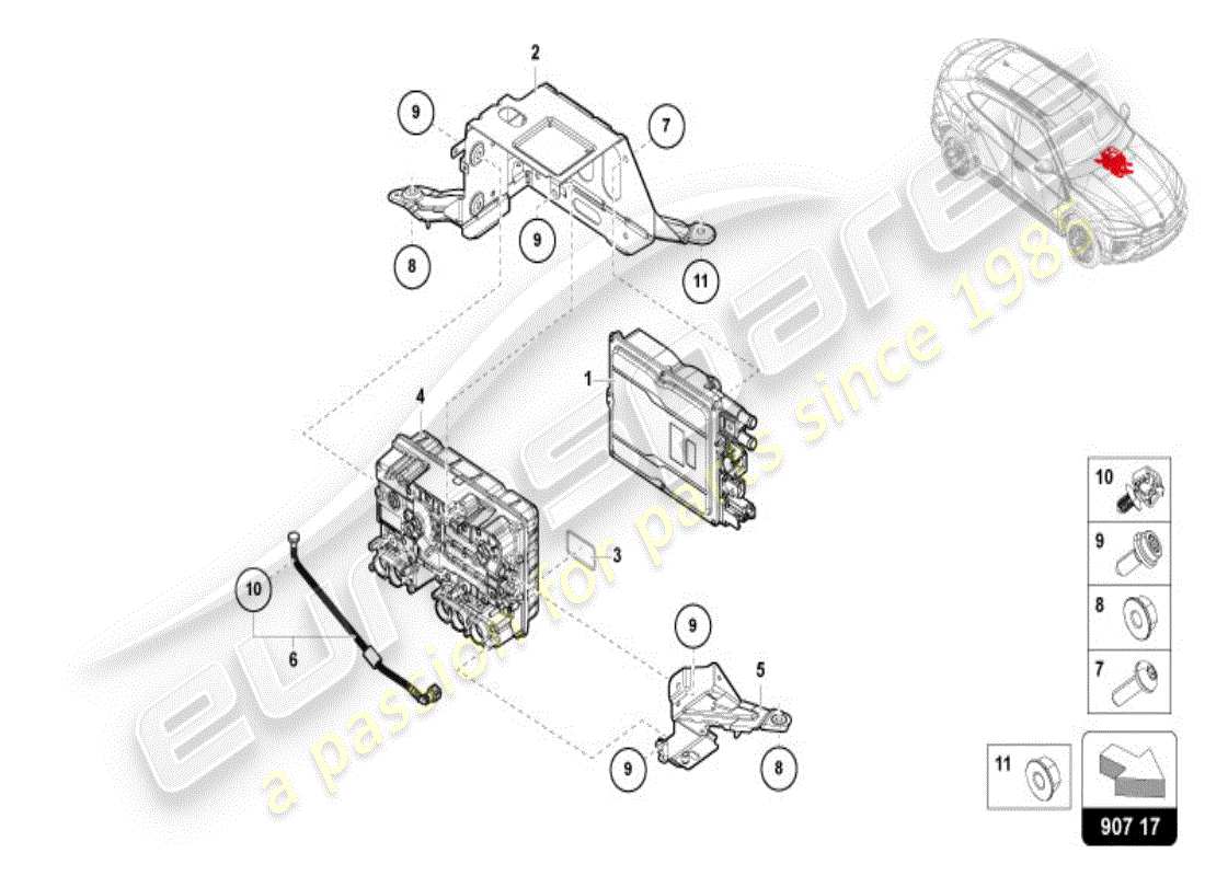 lamborghini 2025 | urus se leistungs- und steuerelektronik – für elektrischen antrieb teilediagramm