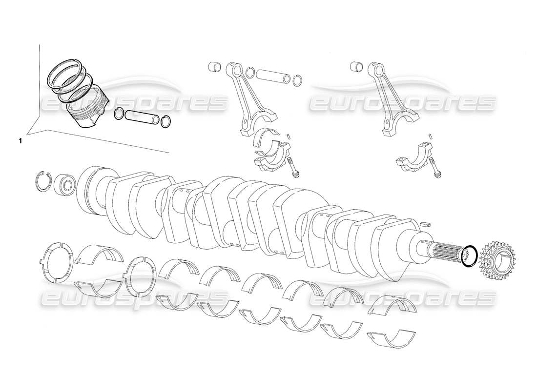 lamborghini diablo sv (1997) diagramma delle parti di crankgears (valido per il canada - marzo 1997).