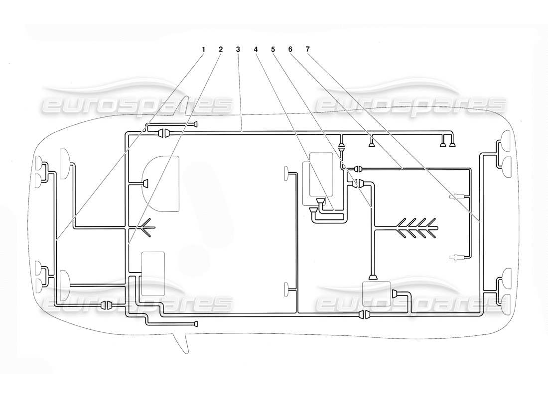 lamborghini diablo (1991) schema delle parti dell'impianto elettrico (valido per la versione gb - ottobre 1991).