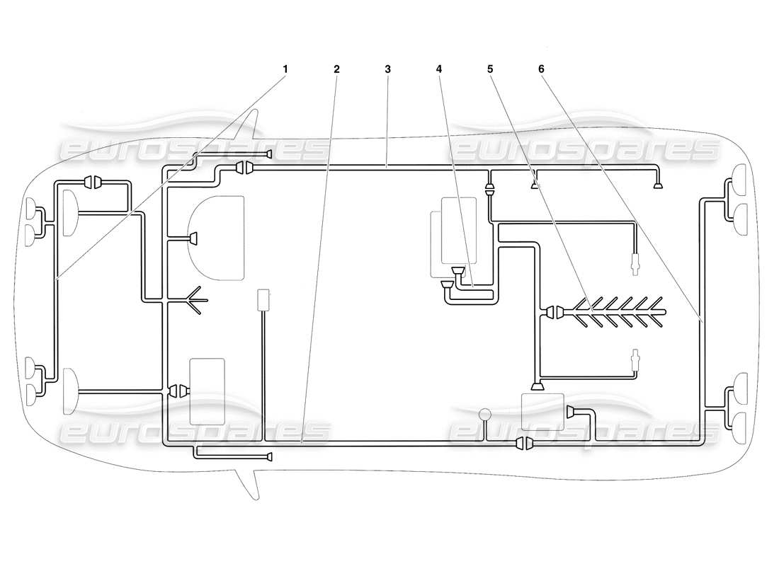 lamborghini diablo se30 (1995) schema delle parti dell'impianto elettrico (valido per versione rh d. - gennaio 1995).