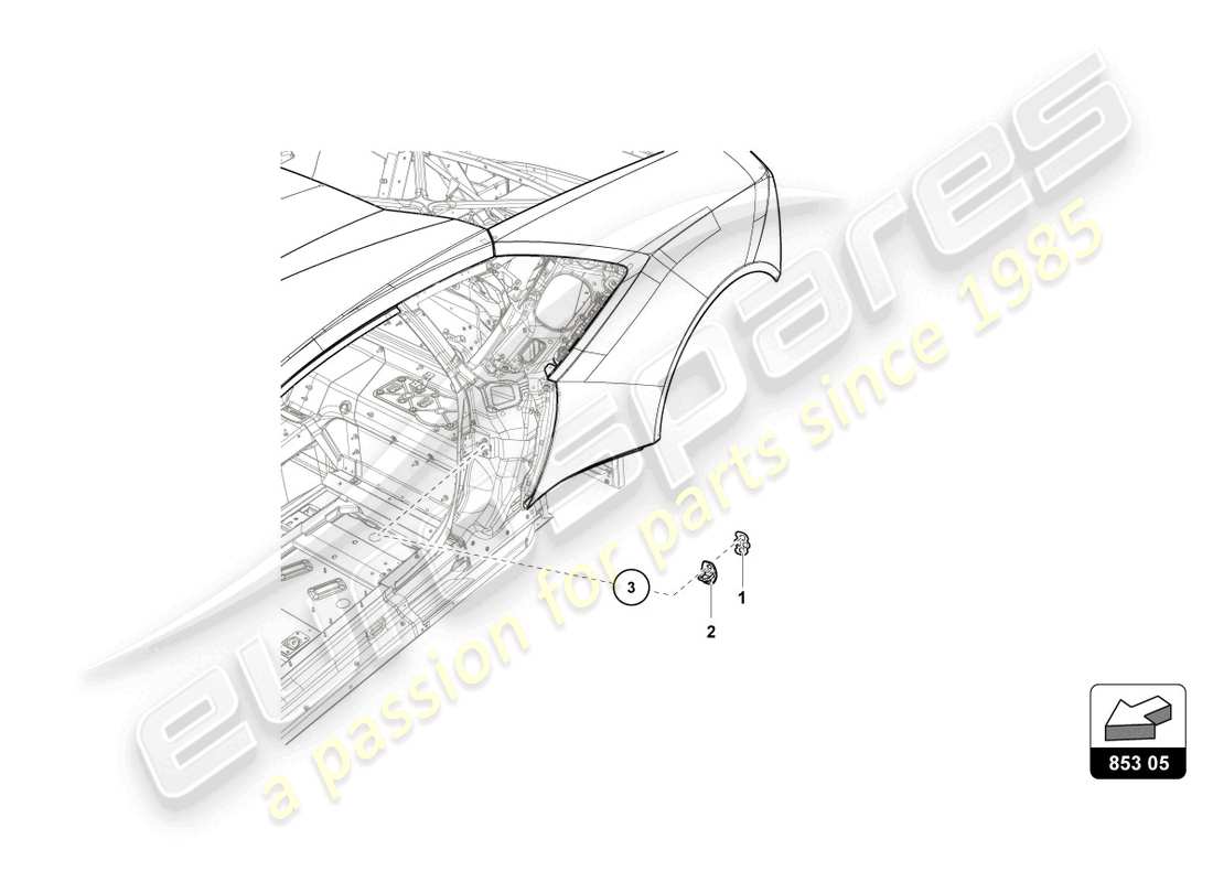 lamborghini super trofeo (2016) scontrino porta schema delle parti