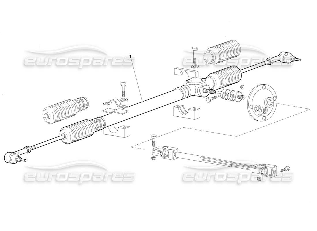 lamborghini diablo (1991) diagramma delle parti dello sterzo (valido per la versione australiana - ottobre 1991).