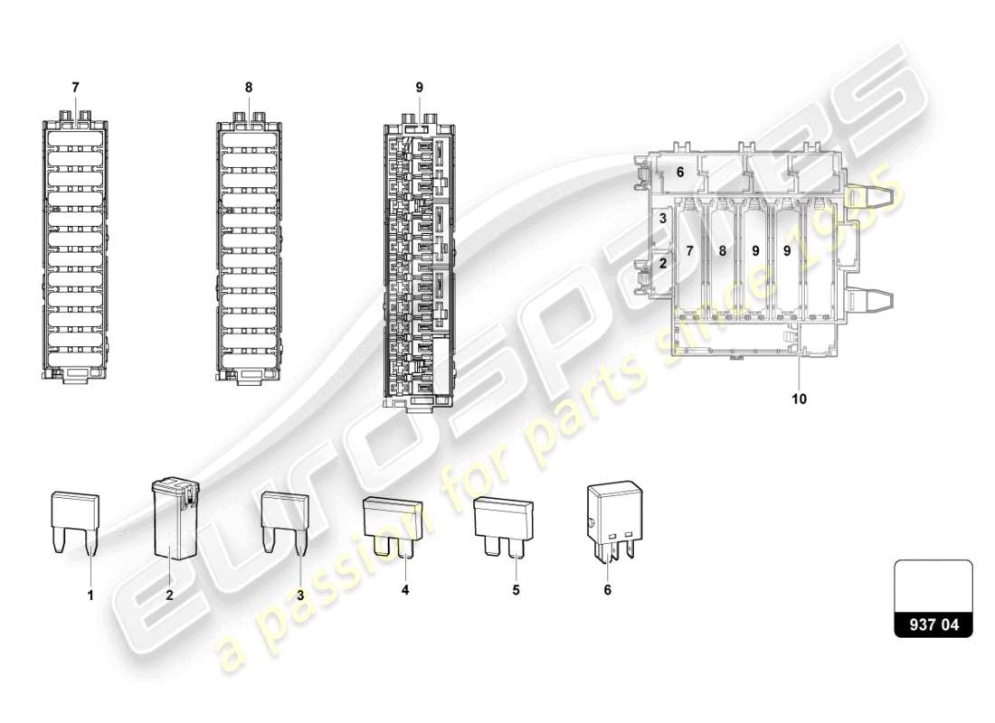 lamborghini urus (2019) fusibili diagramma delle parti