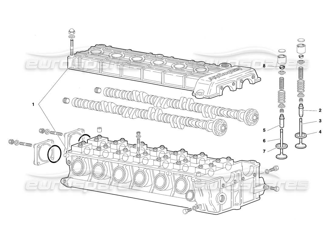 lamborghini diablo sv (1997) diagramma delle parti testata sinistra (valido per il canada - marzo 1997).