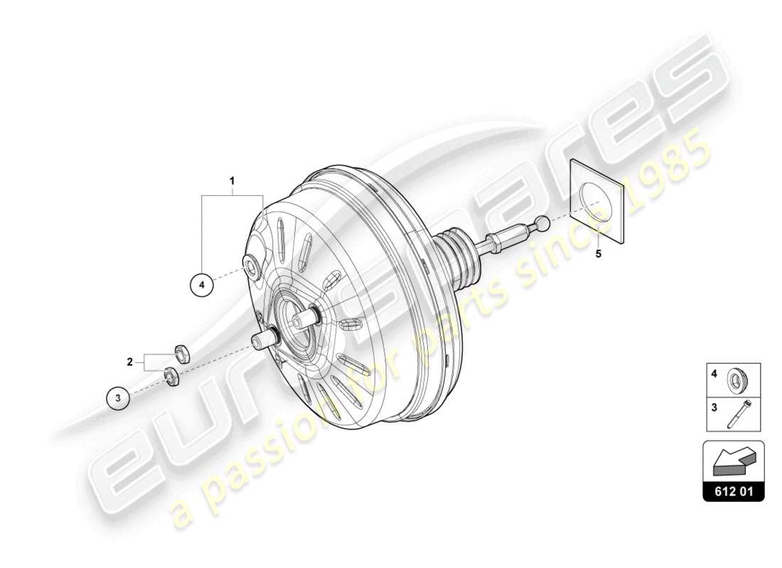 lamborghini urus performante (2024) servofreno diagramma delle parti