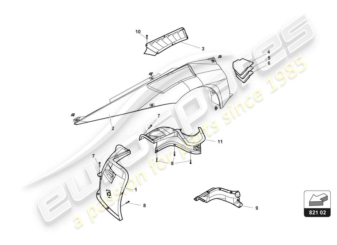 lamborghini gt3 (2017) carrozzeria laterale anteriore schema delle parti