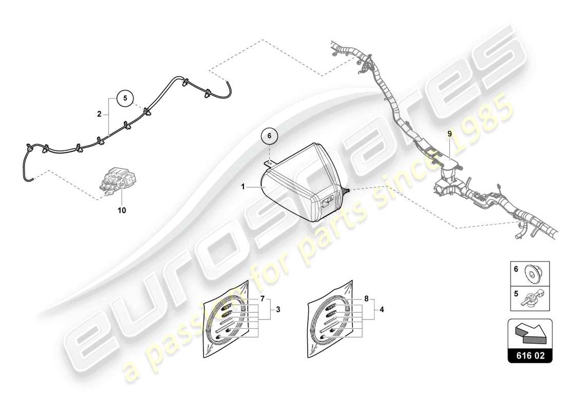 lamborghini urus s (2024) dispositivo di sollevamento diagramma delle parti