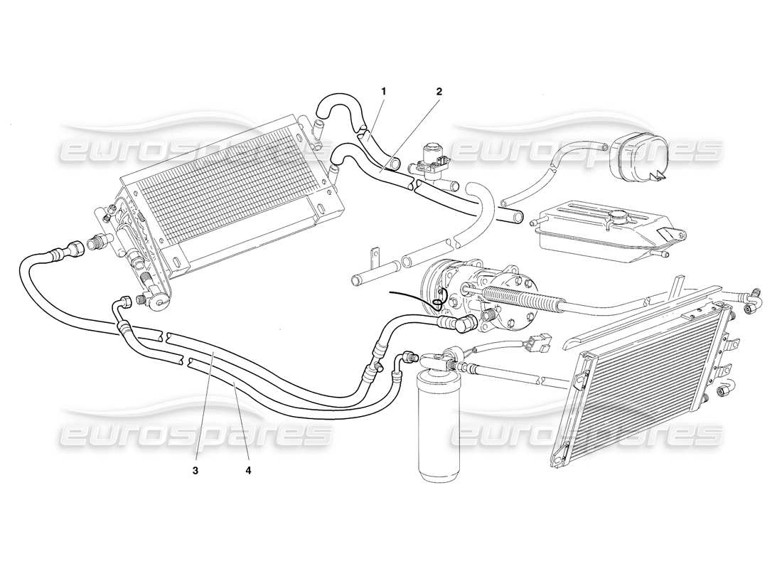 lamborghini diablo sv (1998) diagramma delle parti del controllo del clima (valido per il regno unito - novembre 1998).