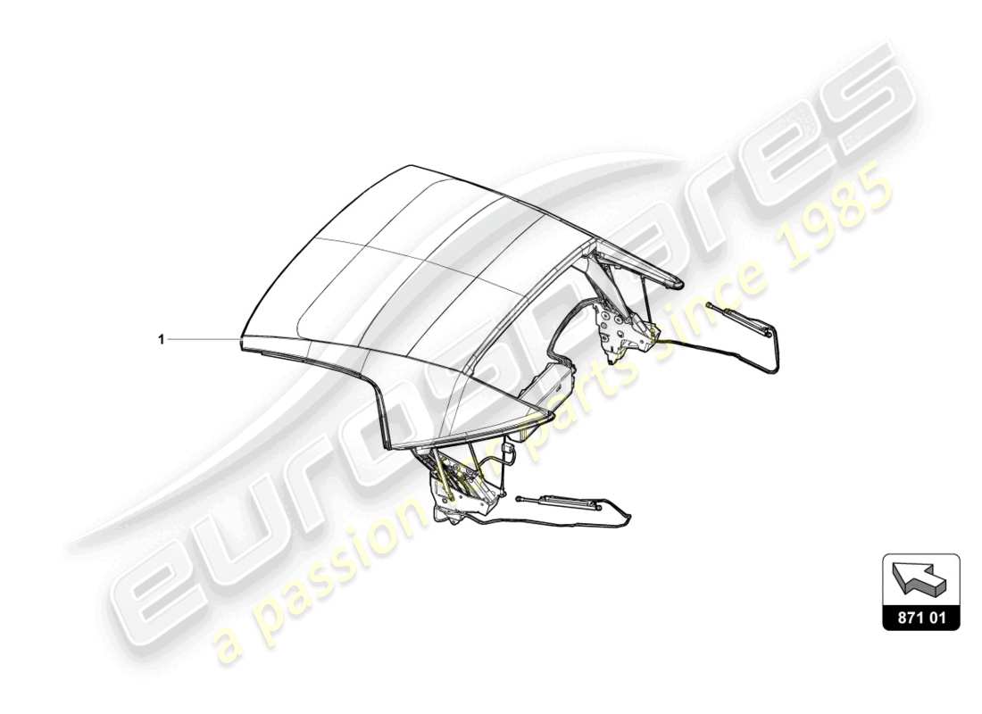 lamborghini evo spyder (2022) tetto cabrio diagramma delle parti