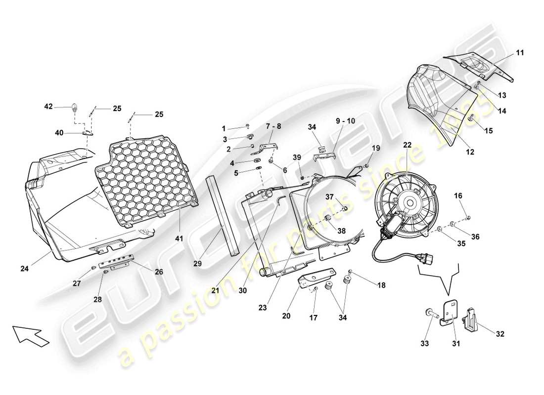 lamborghini lp560-4 coupe fl ii (2013) raffreddatore per liquido refrigerante schema delle parti