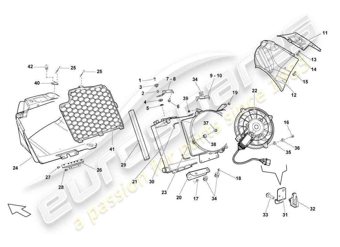 lamborghini lp560-4 coupe fl ii (2013) raffreddatore per liquido refrigerante schema delle parti