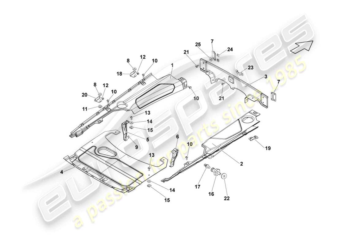 lamborghini lp560-4 coupe (2009) copertura vano motore schema delle parti