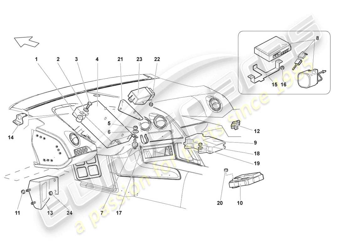 lamborghini lp640 roadster (2009) moduli di controllo per impianti elettrici schema parte