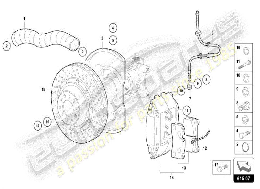 lamborghini diablo vt (1998) disco freno anteriore diagramma delle parti