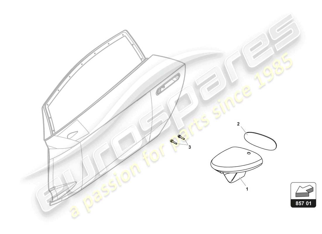 lamborghini gt3 (2017) specchio esterno schema delle parti