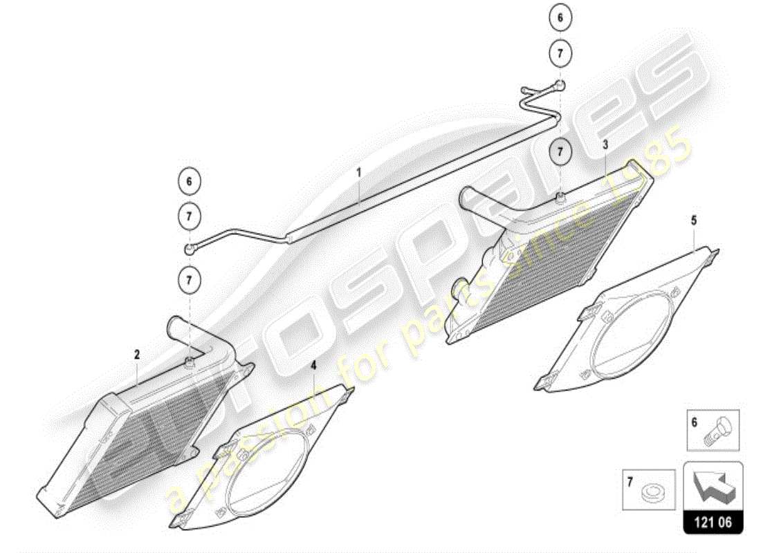 lamborghini diablo vt (1995) raffreddatore per liquido di raffreddamento diagramma delle parti