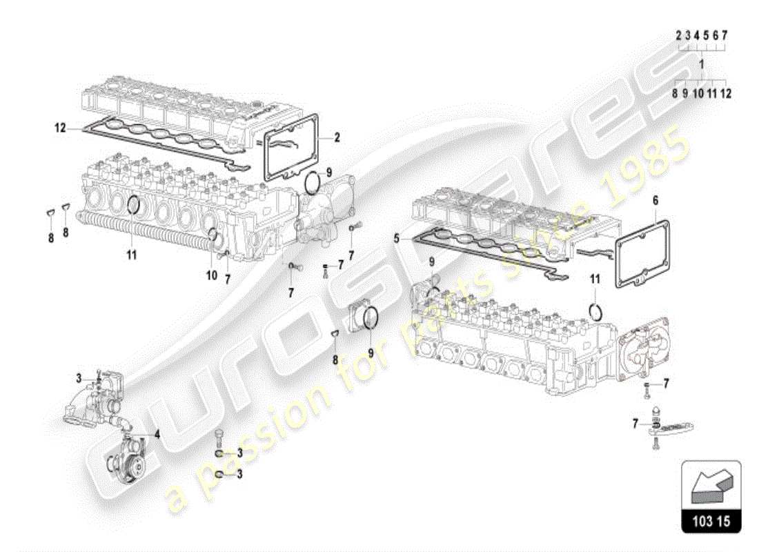 lamborghini diablo vt (1999) kit guarnizioni coperchi diagramma delle parti