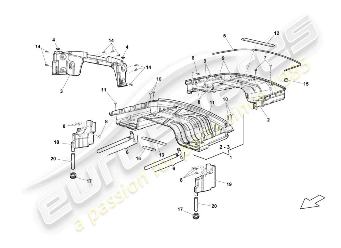 lamborghini lp550-2 spyder (2013) cassetto portaoggetti superiore convertibile schema delle parti
