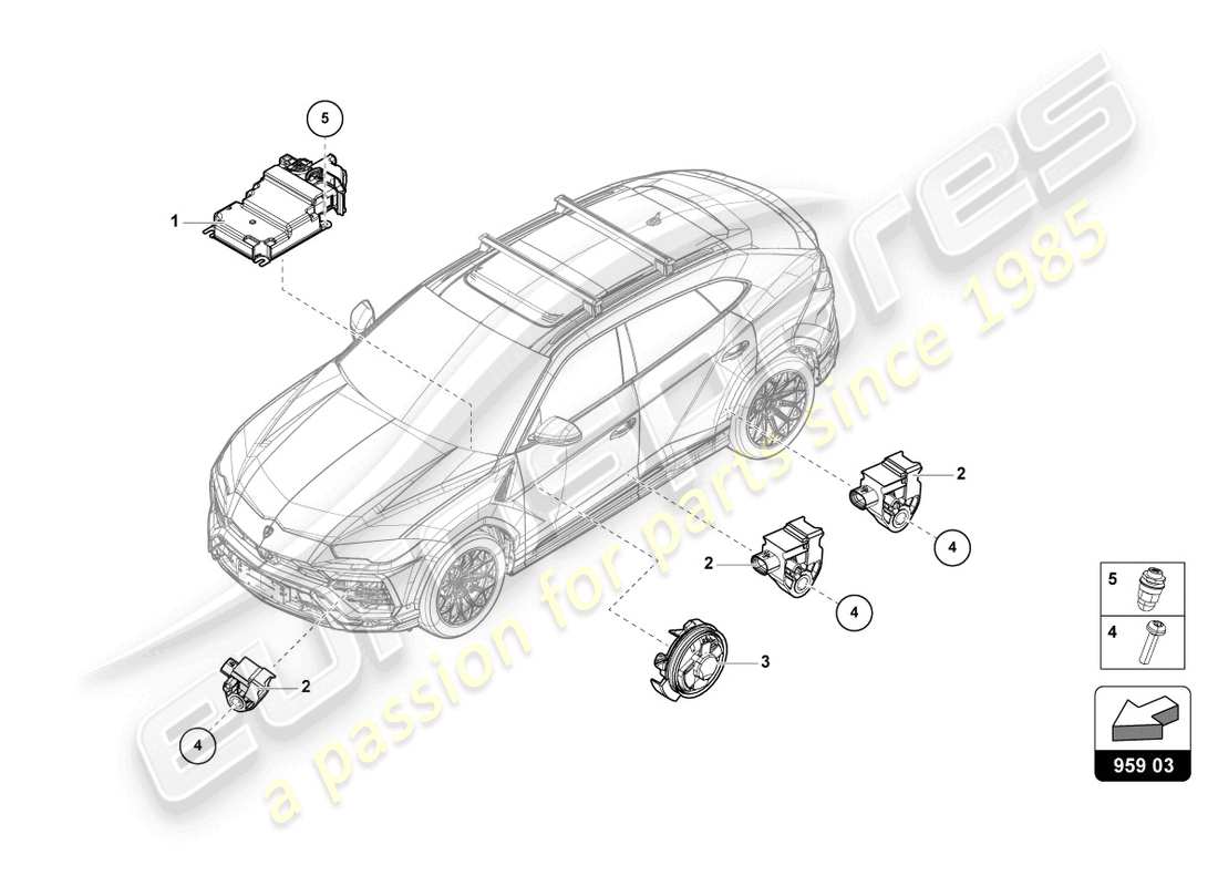 lamborghini urus (2019) centralina per airbag diagramma delle parti