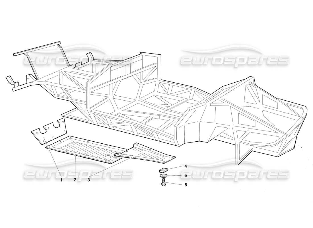 lamborghini diablo sv (1997) elementi del telaio (valido per il giappone - marzo 1997) diagramma delle parti