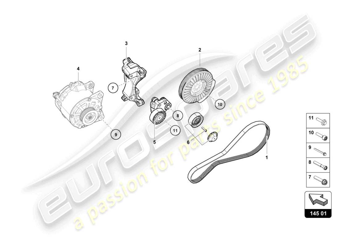 lamborghini tecnica (2023) parti singole per 3-phase alternatore diagramma delle parti