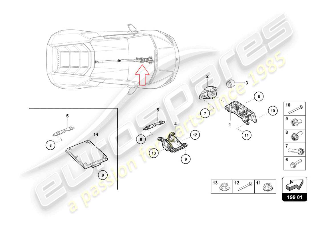 lamborghini evo coupe 2wd (2022) parti del cuscinetto diagramma delle parti