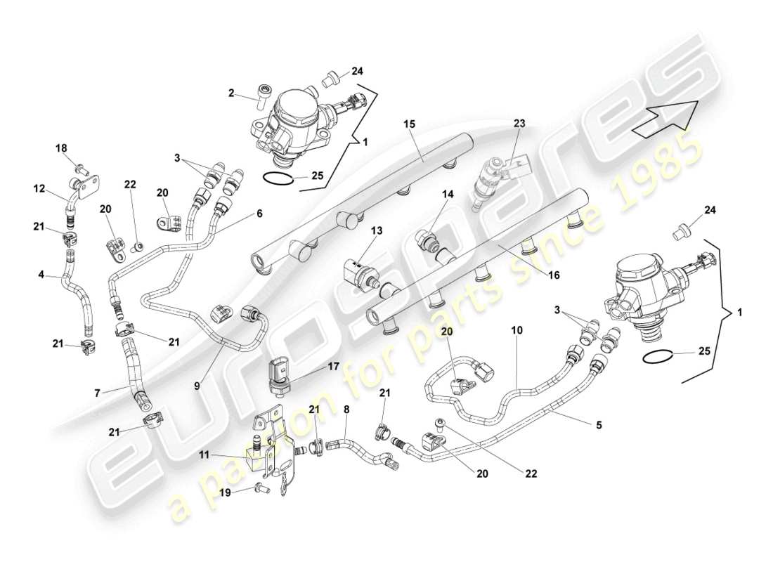 lamborghini lp570-4 spyder performante (2014) pompa di benzina diagramma delle parti