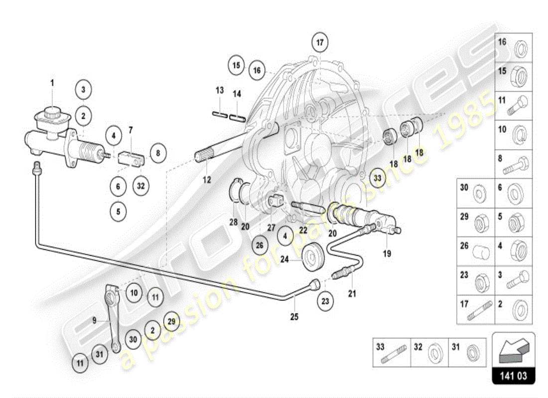 lamborghini diablo vt (1995) frizione diagramma delle parti