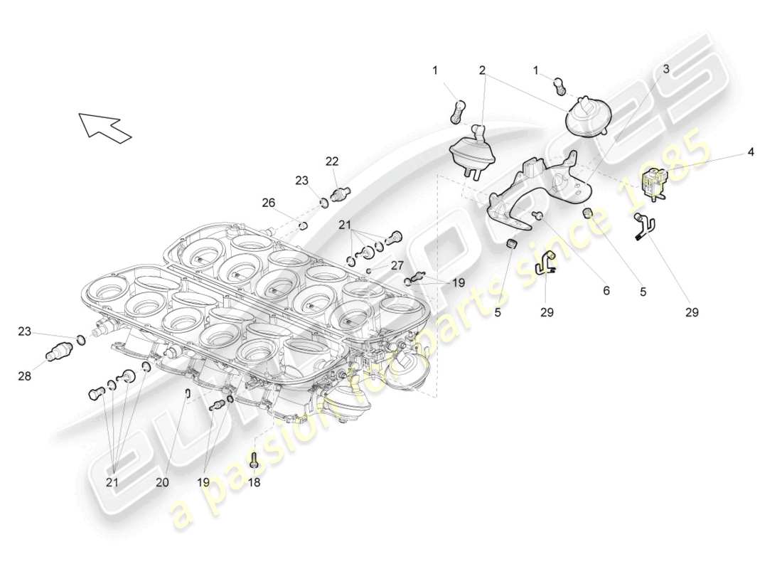 lamborghini gallardo coupe (2008) elemento comando acceleratore diagramma delle parti
