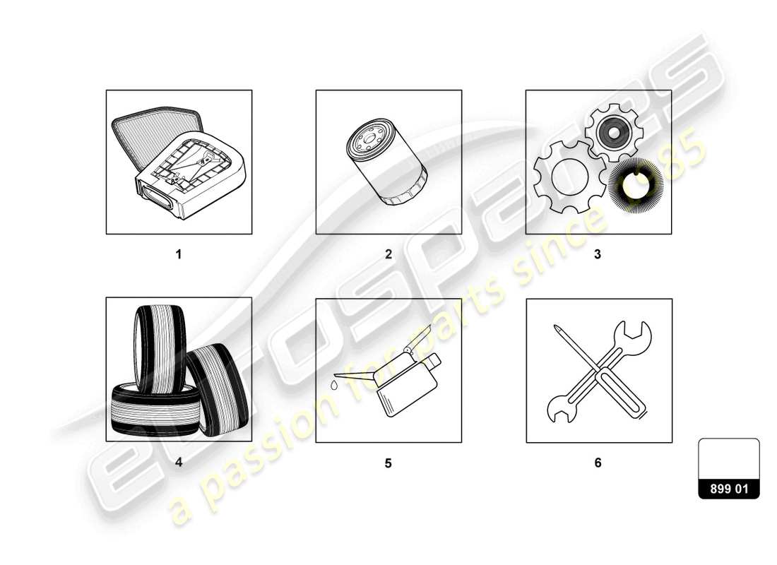 lamborghini 2022 (evo coupe) parti di servizio diagramma delle parti