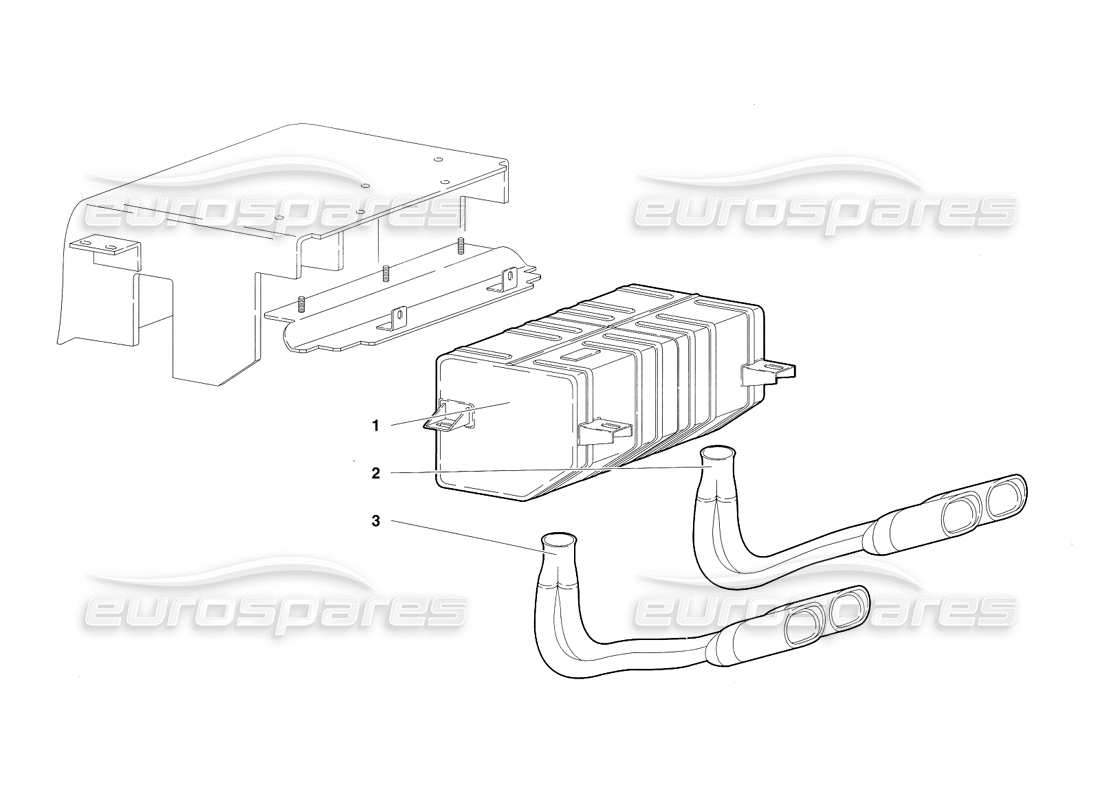 lamborghini diablo sv (1997) schema delle parti dell'impianto di scarico (valido per il giappone - marzo 1997).