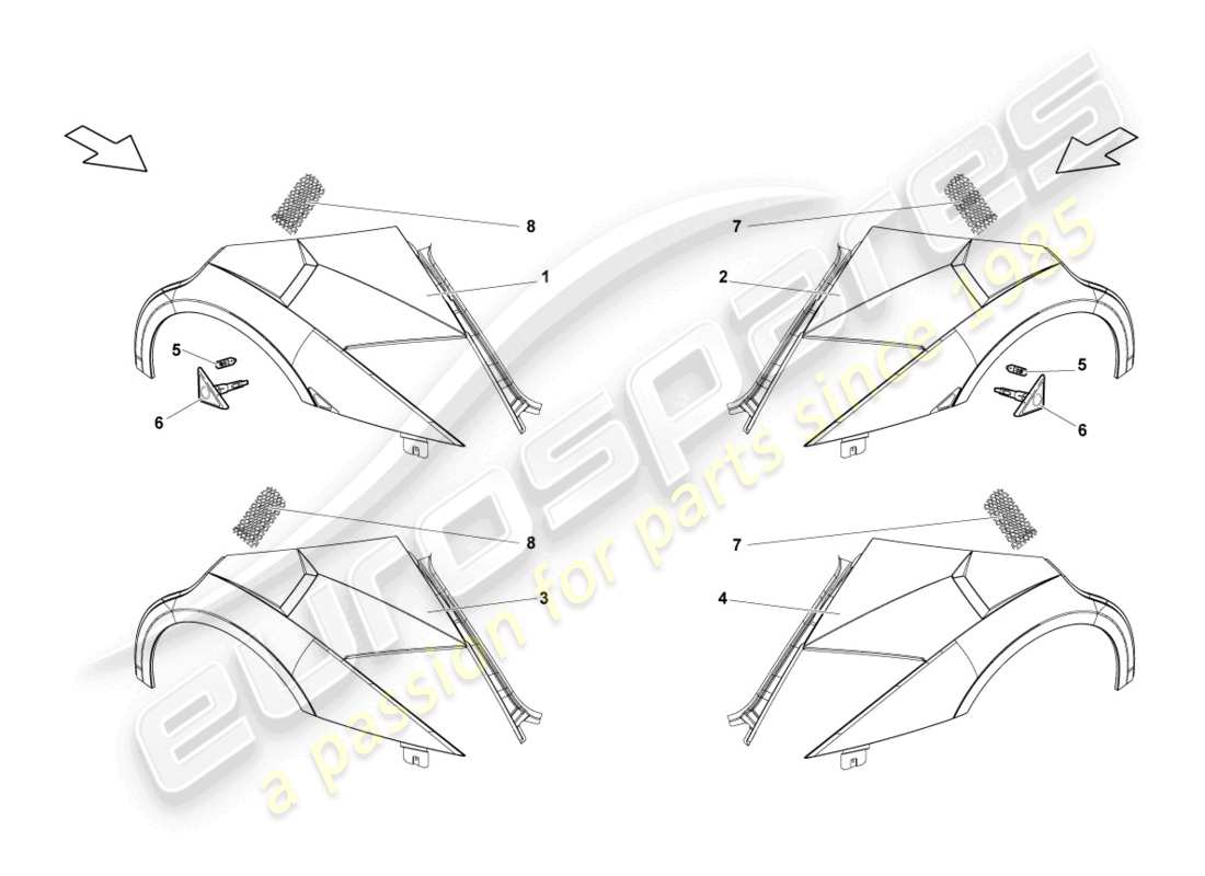 lamborghini lp670-4 sv (2010) ala anteriore diagramma delle parti