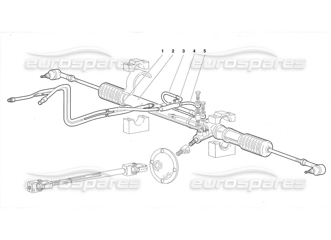lamborghini diablo roadster (1998) schema delle parti dello sterzo (valido per il regno unito 1998).