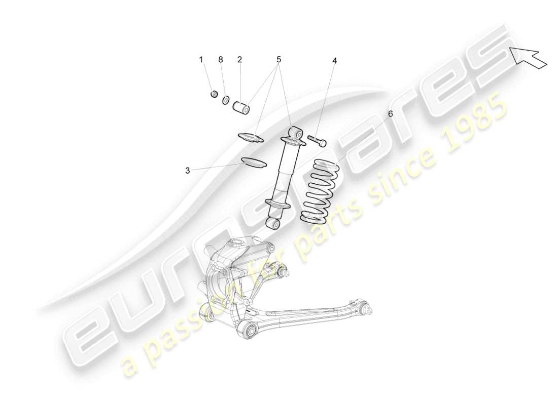 lamborghini lp560-4 coupe (2013) ammortizzatori posteriori diagramma delle parti