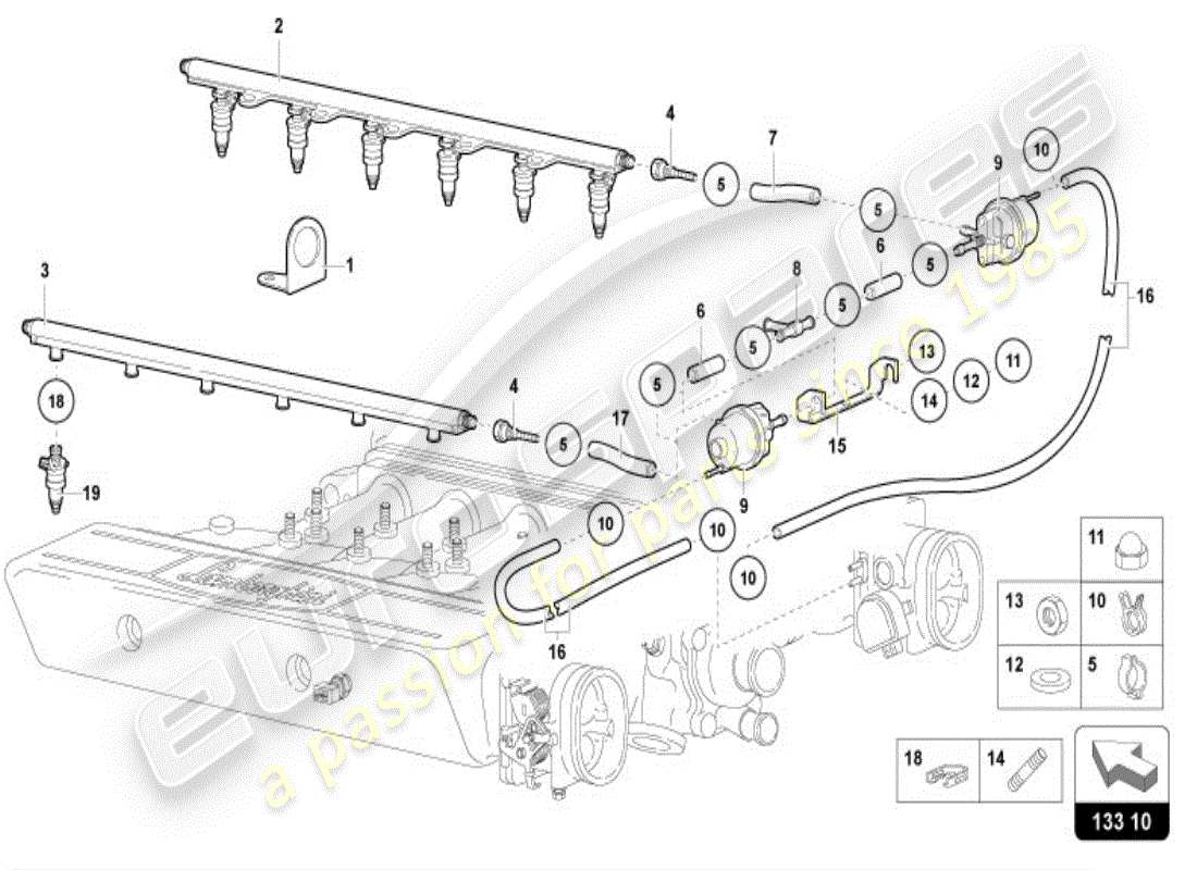 lamborghini diablo vt (1995) sistema di alimentazione carburante diagramma delle parti