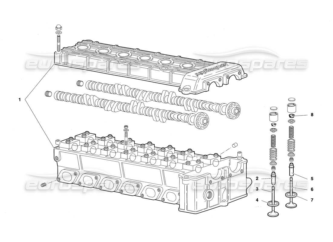 lamborghini diablo sv (1997) diagramma delle parti testata destra (valido per il canada - marzo 1997).