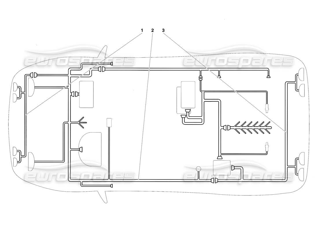 lamborghini diablo se30 (1995) schema delle parti dell'impianto elettrico (valido per gli usa - gennaio 1995).