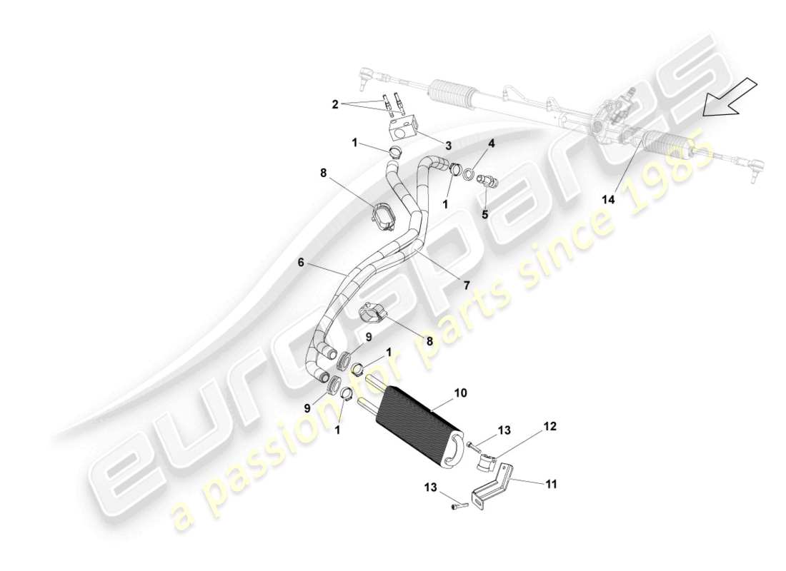 lamborghini gallardo coupe (2006) schema delle parti radiatore olio lhd