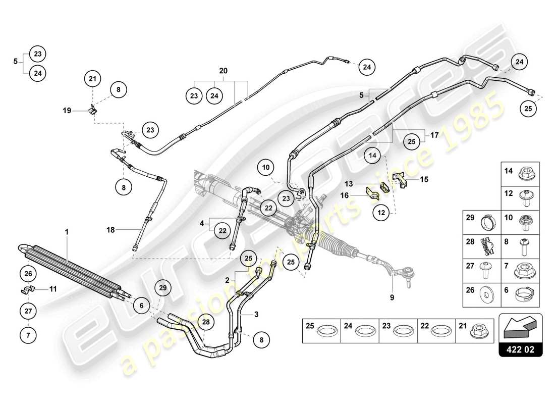 lamborghini lp770-4 svj coupe (2022) schema delle parti servosterzo